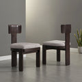 Chaises de salle à manger rembourrées, assise élégante et confortable, lot de 2
