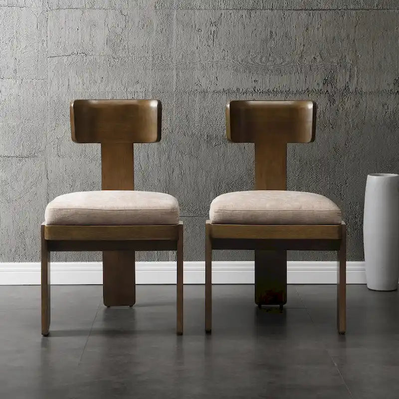 Chaises de salle à manger rembourrées, assise élégante et confortable, lot de 2