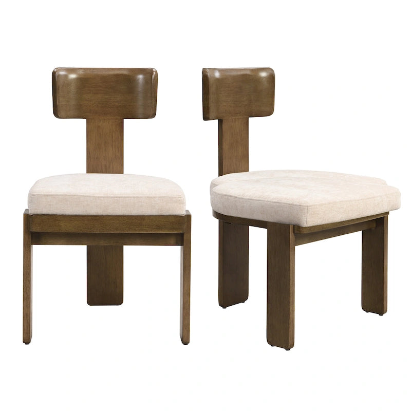 Chaises de salle à manger rembourrées, assise élégante et confortable, lot de 2
