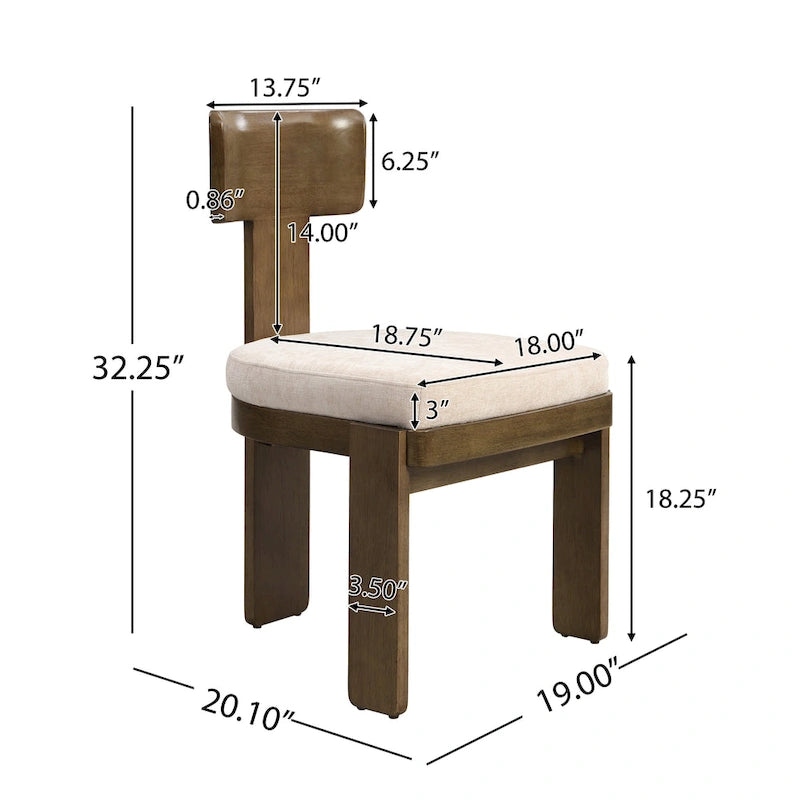 Chaises de salle à manger rembourrées, assise élégante et confortable, lot de 2