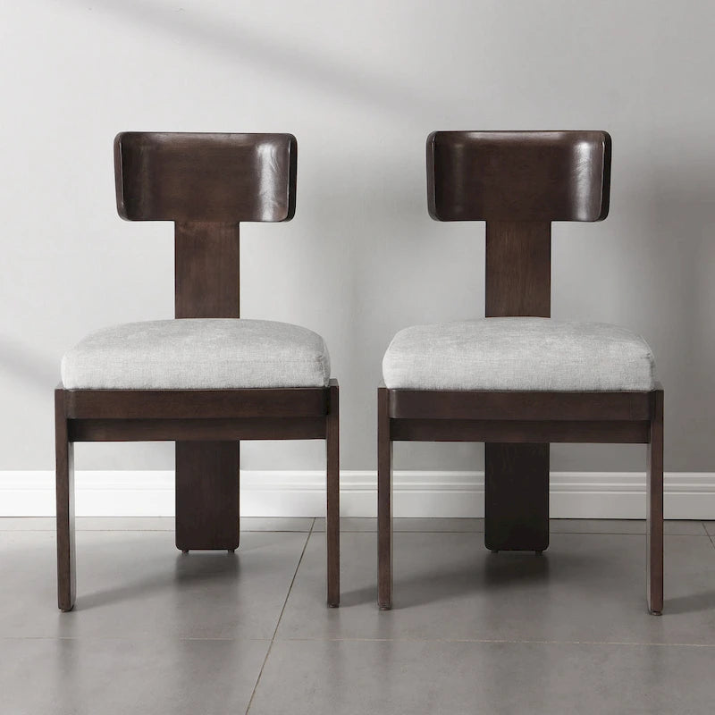 Chaises de salle à manger rembourrées, assise élégante et confortable, lot de 2