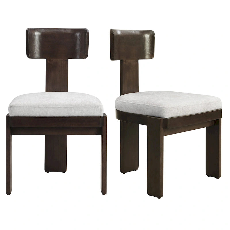 Chaises de salle à manger rembourrées, assise élégante et confortable, lot de 2