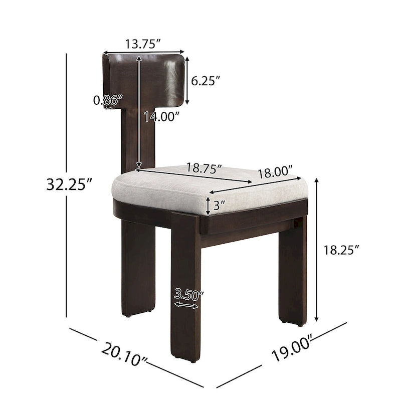 Chaises de salle à manger rembourrées, assise élégante et confortable, lot de 2