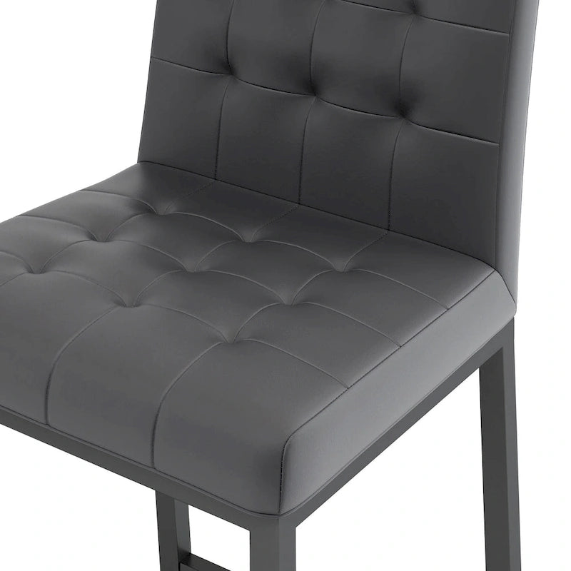 Tabourets de bar hauts modernes (lot de 2), sièges de cuisine avec dossier en PU, chaises de jeu avec pieds et repose-pieds en métal