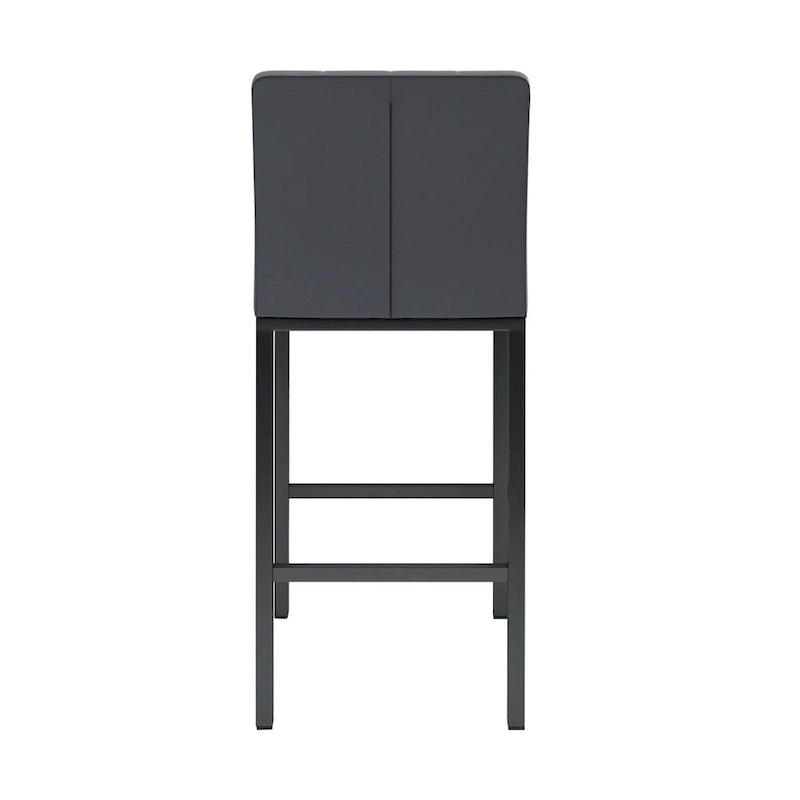 Tabourets de bar hauts modernes (lot de 2), sièges de cuisine avec dossier en PU, chaises de jeu avec pieds et repose-pieds en métal