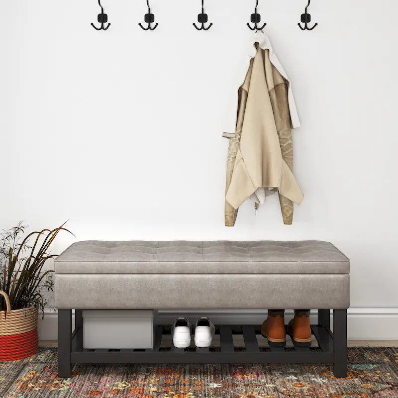 Banc ottoman rectangulaire de transition de 44 po de largeur