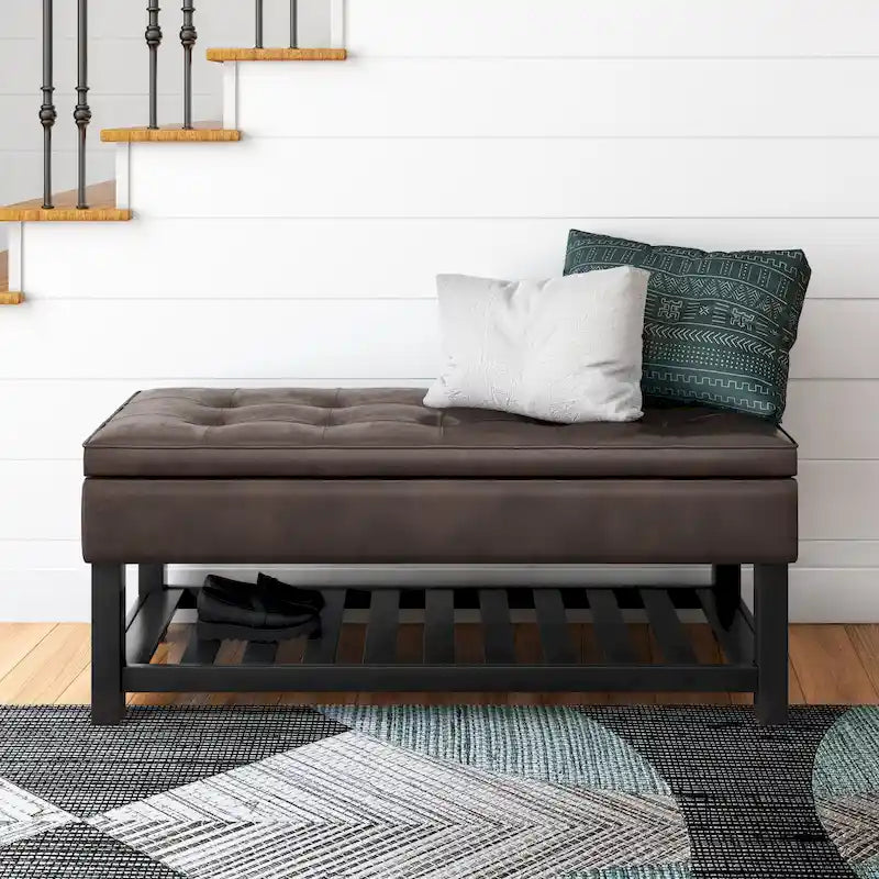 Banc ottoman rectangulaire de transition de 44 po de largeur