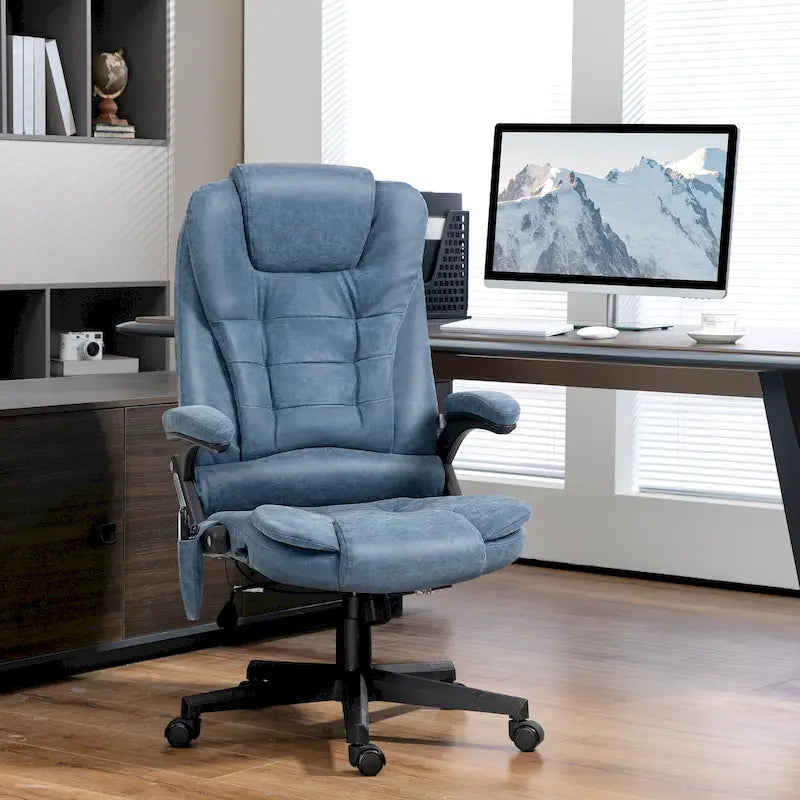 Fauteuil de bureau massant et vibrant à dossier haut avec 6 points de vibration, Beige