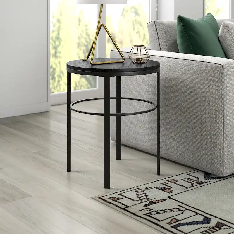 Table d'appoint ronde de 20 po de large avec plateau en MDF