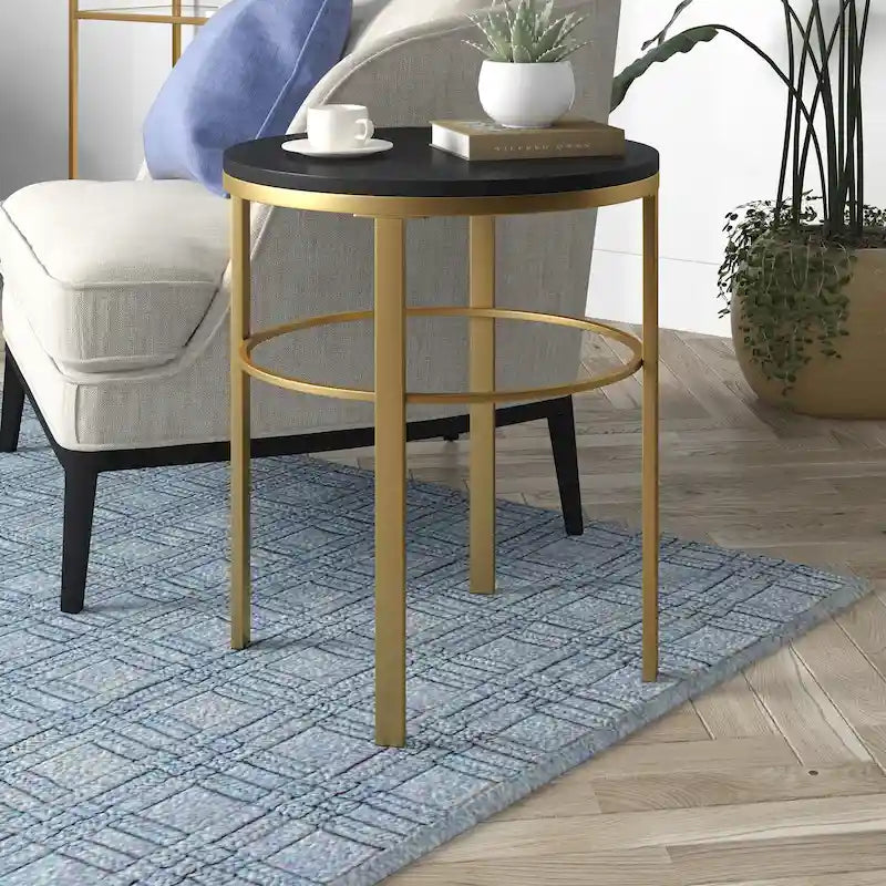 Table d'appoint ronde de 20 po de large avec plateau en MDF