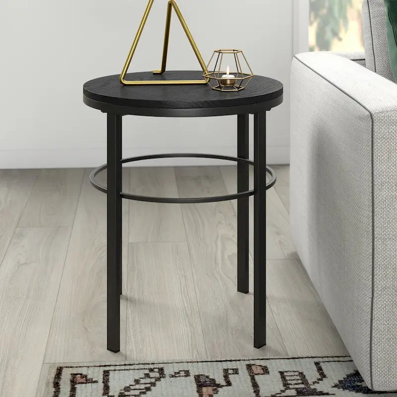 Table d'appoint ronde de 20 po de large avec plateau en MDF