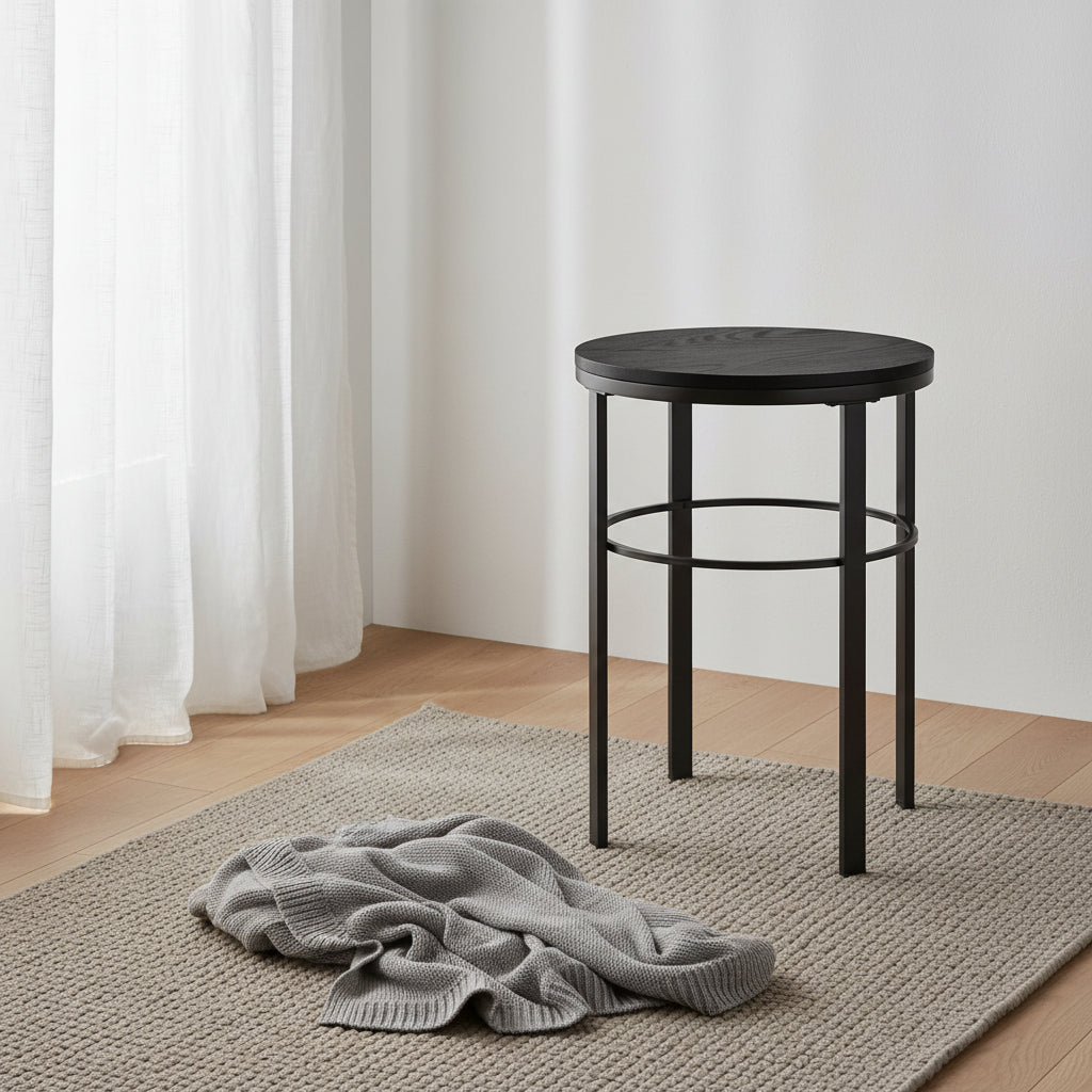 Table d'appoint ronde de 20 po de large avec plateau en MDF