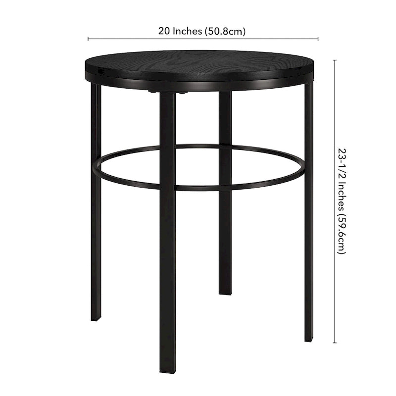 Table d'appoint ronde de 20 po de large avec plateau en MDF