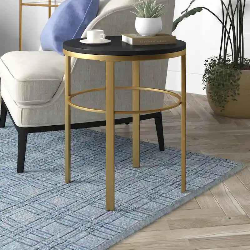 Table d'appoint ronde de 20 po de large avec plateau en MDF