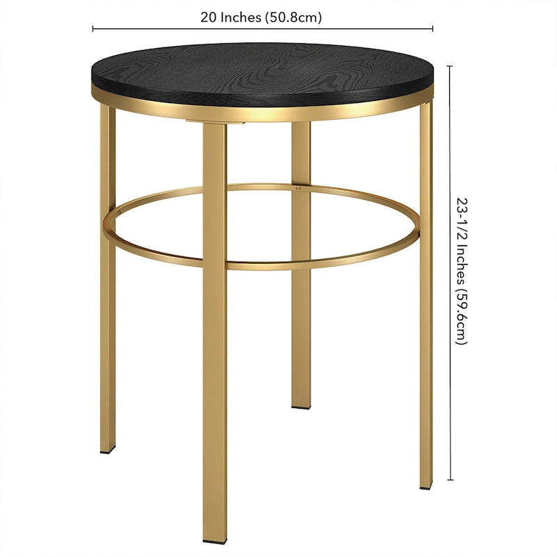 Table d'appoint ronde de 20 po de large avec plateau en MDF