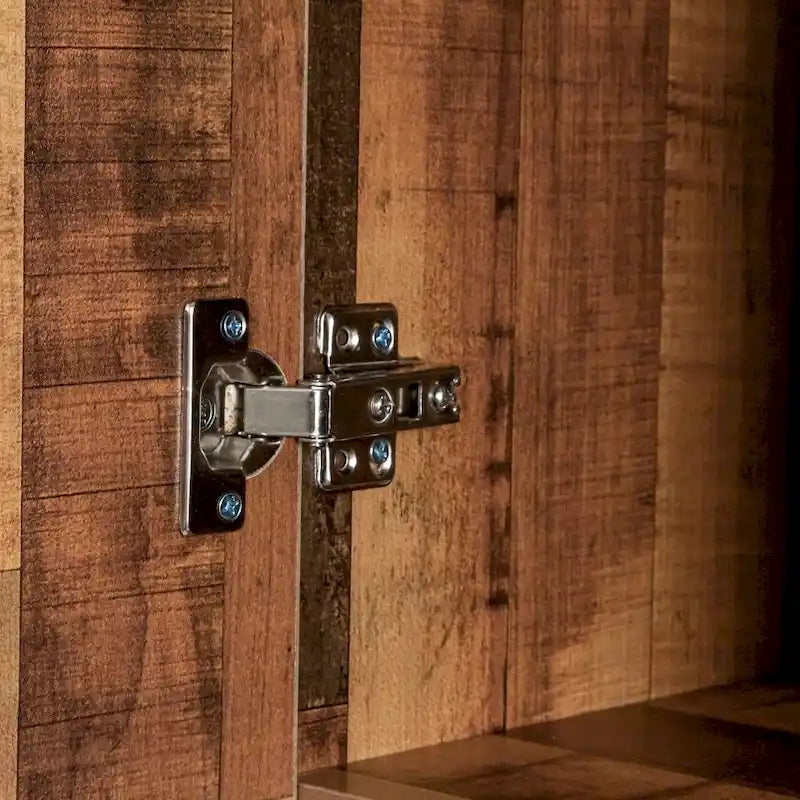 Armoire haute et meuble de cuisine de 180 cm, avec 6 portes, 1 étagère ouverte et 1 tiroir pour chambre à coucher, Noyer