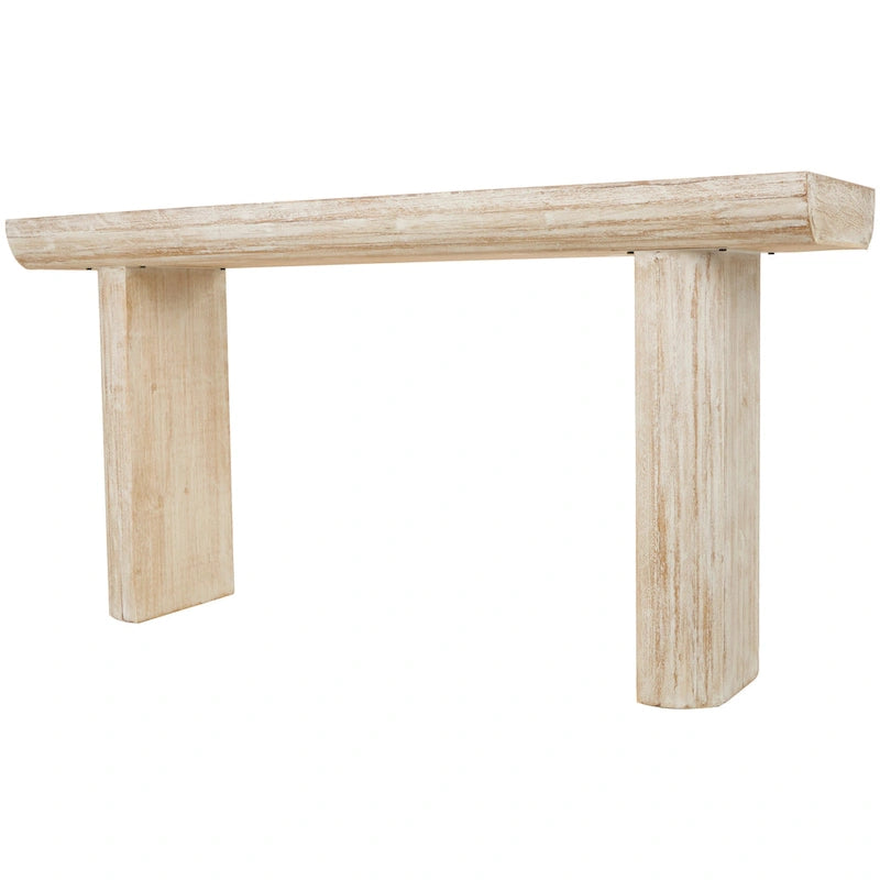 Console simple en bois avec pieds carrés – Beige – 16Lx63lx32H