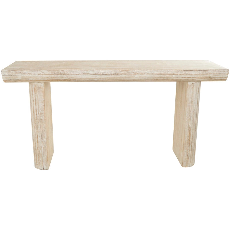 Console simple en bois avec pieds carrés – Beige – 16Lx63lx32H