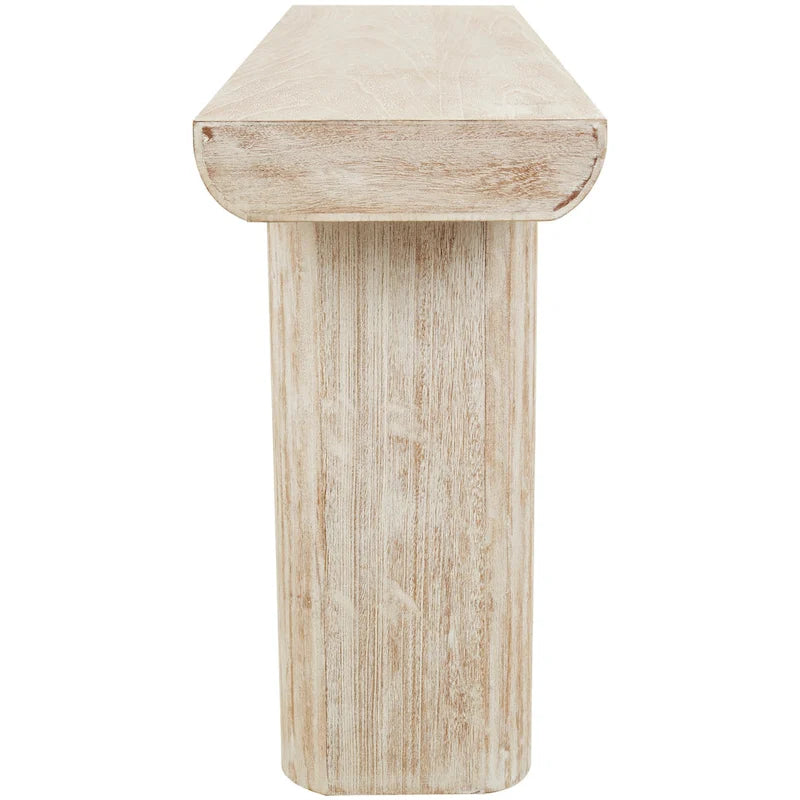 Console simple en bois avec pieds carrés – Beige – 16Lx63lx32H