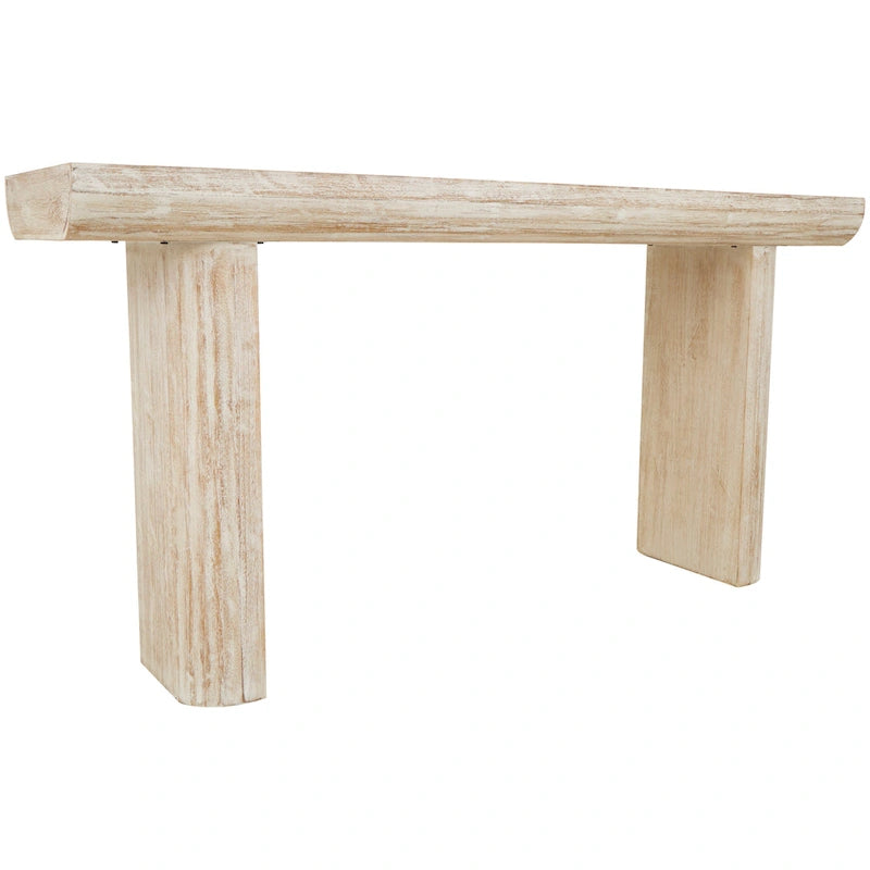 Console simple en bois avec pieds carrés – Beige – 16Lx63lx32H