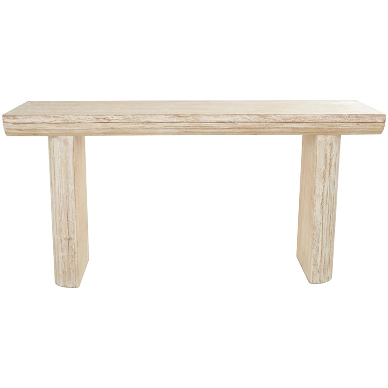 Console simple en bois avec pieds carrés – Beige – 16Lx63lx32H
