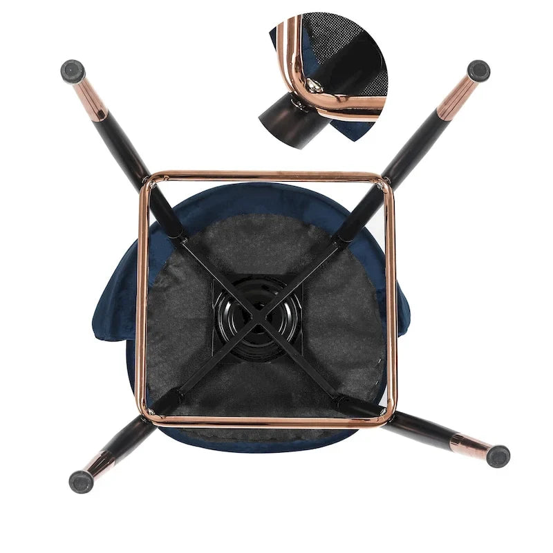 Lot de 2 tabourets de bar en velours, hauteur 42