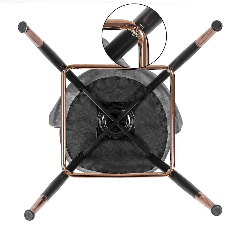 Lot de 2 tabourets de bar en velours, hauteur 42