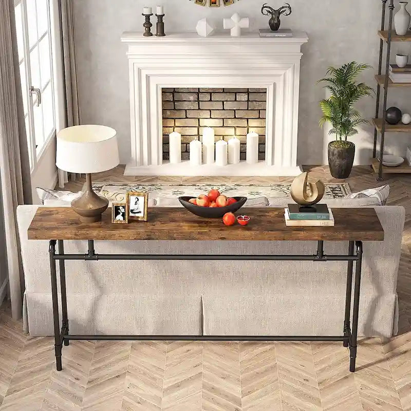 Table console de 70,9 pouces pour salon, table d'entrée en bois