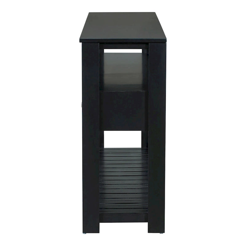Console moderne pour salon avec 4 tiroirs et 2 étagères