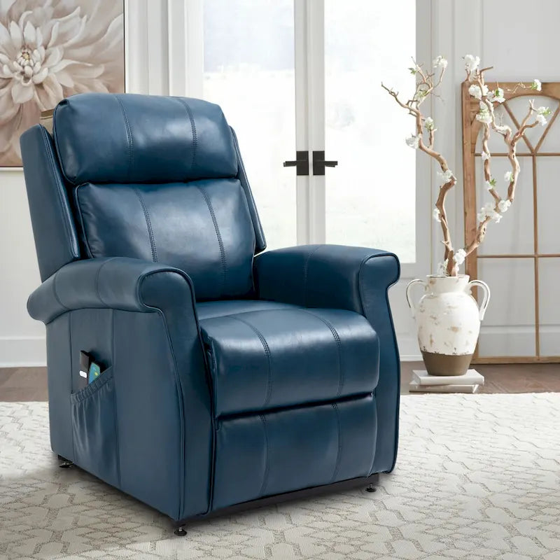 Fauteuil inclinable électrique de relaxation pour personnes âgées en similicuir avec fonction massage