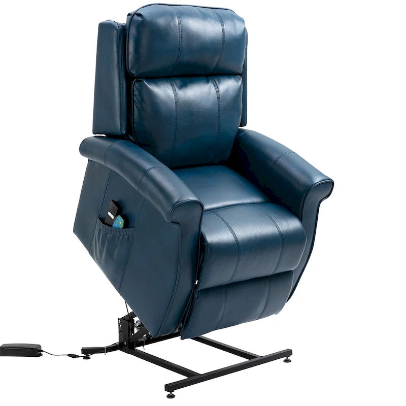 Fauteuil inclinable électrique de relaxation pour personnes âgées en similicuir avec fonction massage