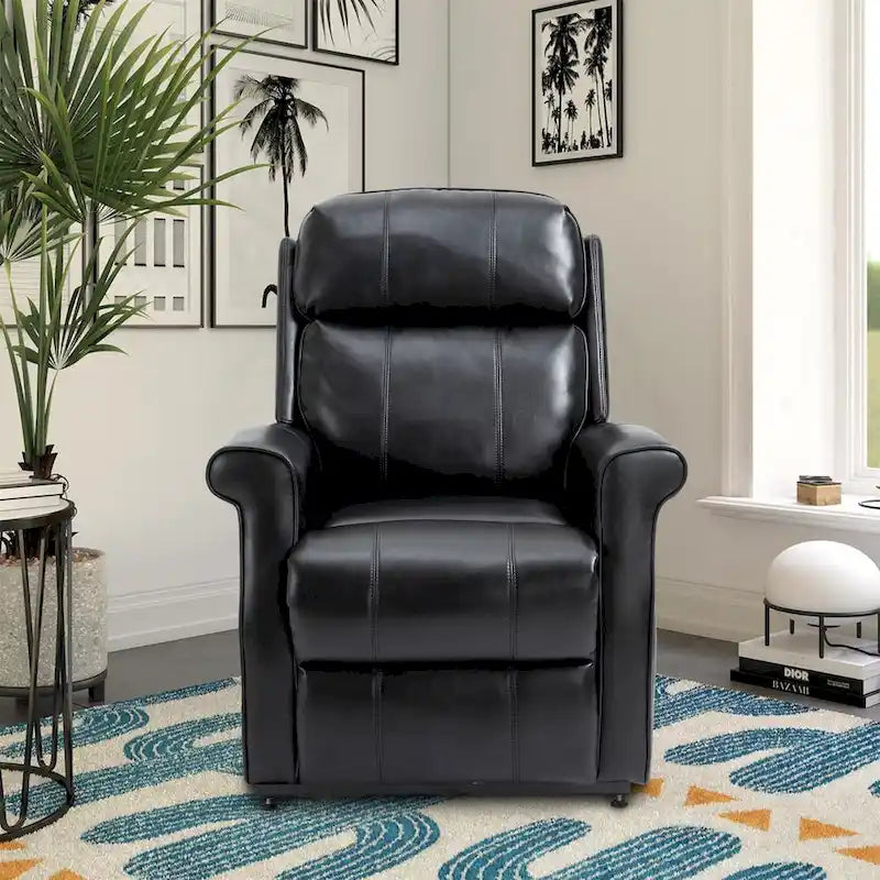 Fauteuil inclinable électrique de relaxation pour personnes âgées en similicuir avec fonction massage