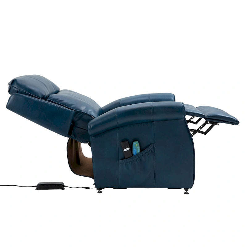 Fauteuil inclinable électrique de relaxation pour personnes âgées en similicuir avec fonction massage