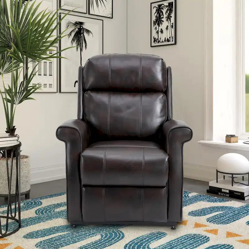 Fauteuil inclinable électrique de relaxation pour personnes âgées en similicuir avec fonction massage