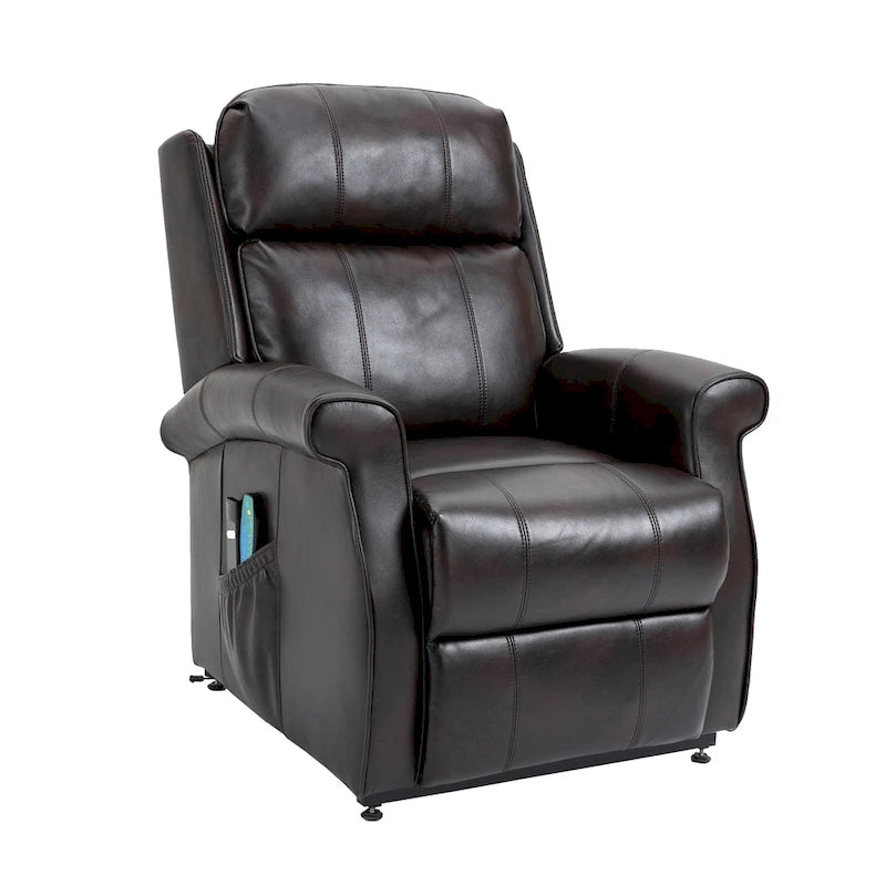 Fauteuil inclinable électrique de relaxation pour personnes âgées en similicuir avec fonction massage