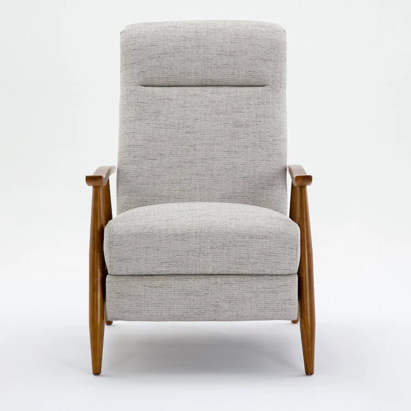 Fauteuil inclinable à dossier poussé en bois avec tissu haute performance par