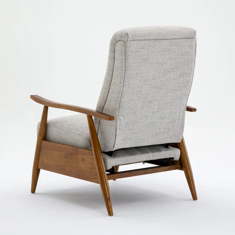 Fauteuil inclinable à dossier poussé en bois avec tissu haute performance par