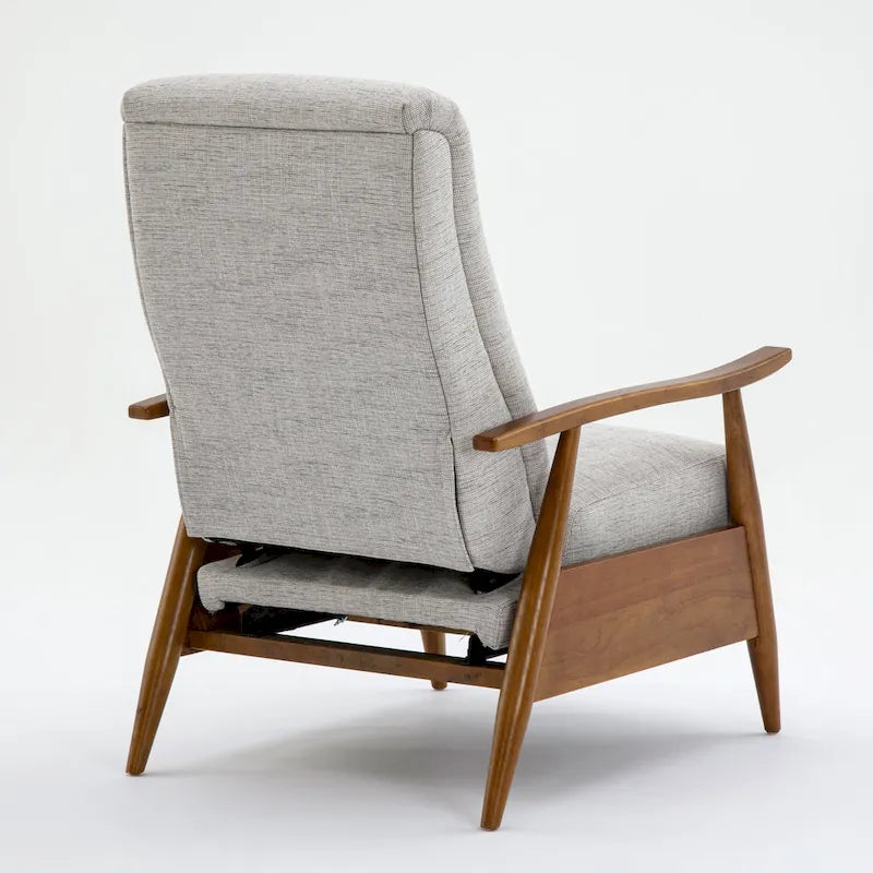 Fauteuil inclinable à dossier poussé en bois avec tissu haute performance par