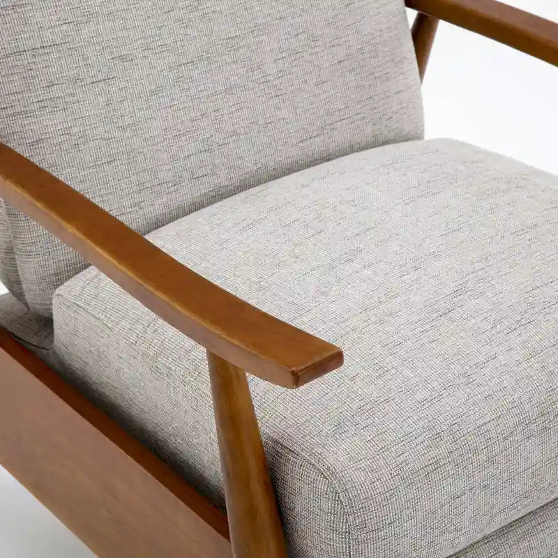 Fauteuil inclinable à dossier poussé en bois avec tissu haute performance par