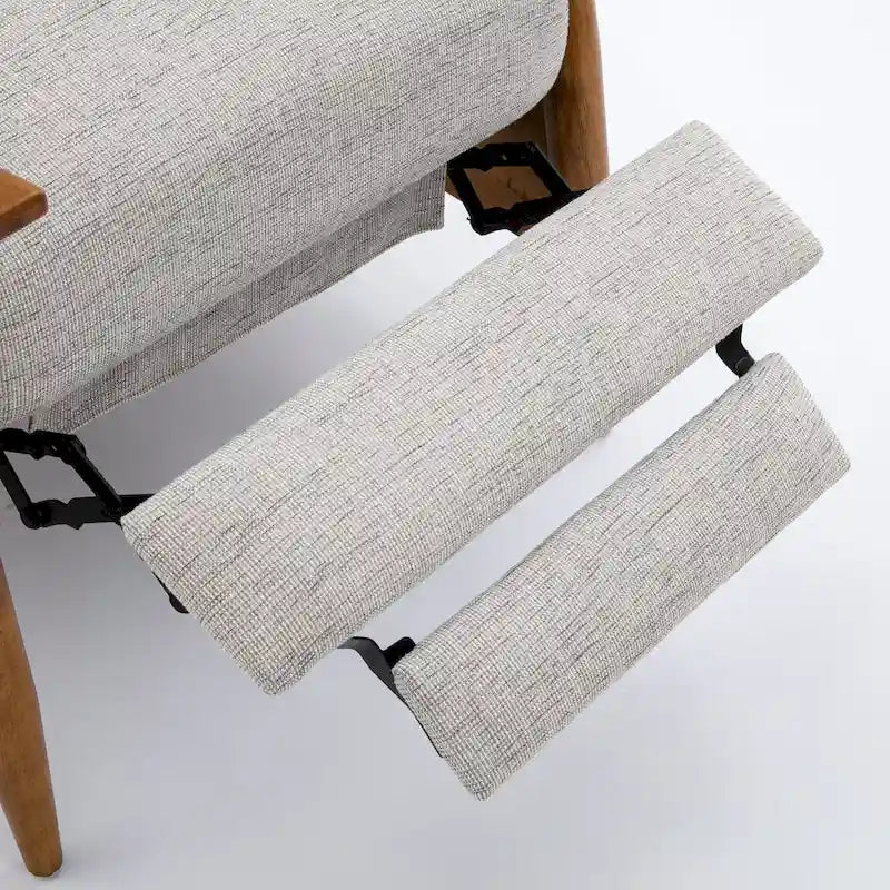 Fauteuil inclinable à dossier poussé en bois avec tissu haute performance par