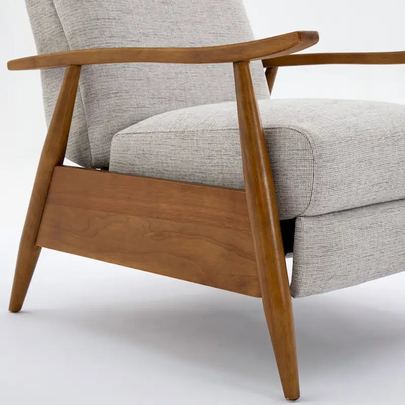 Fauteuil inclinable à dossier poussé en bois avec tissu haute performance par