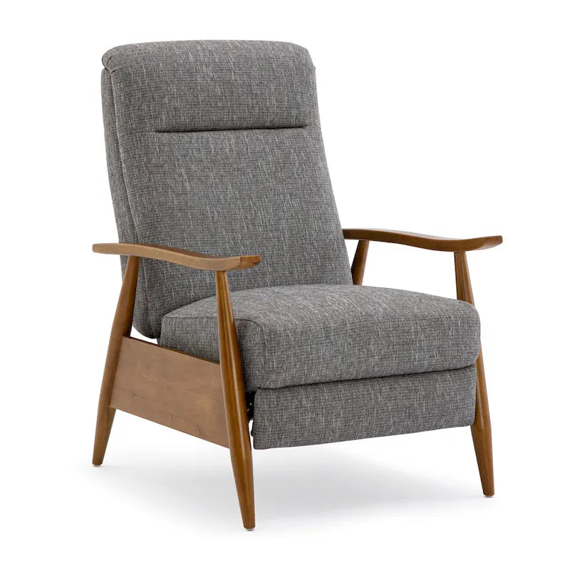 Fauteuil inclinable à dossier poussé en bois avec tissu haute performance par
