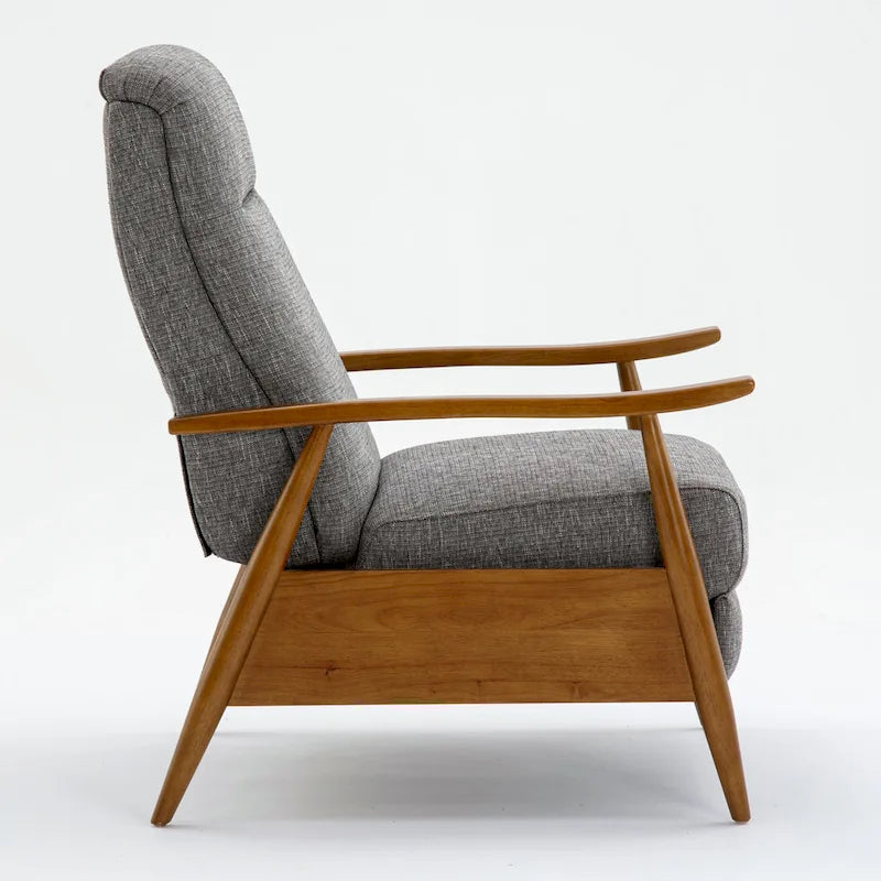 Fauteuil inclinable à dossier poussé en bois avec tissu haute performance par