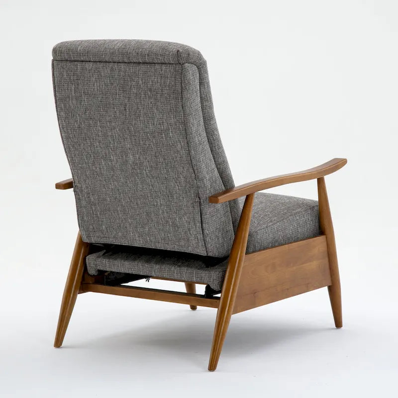 Fauteuil inclinable à dossier poussé en bois avec tissu haute performance par