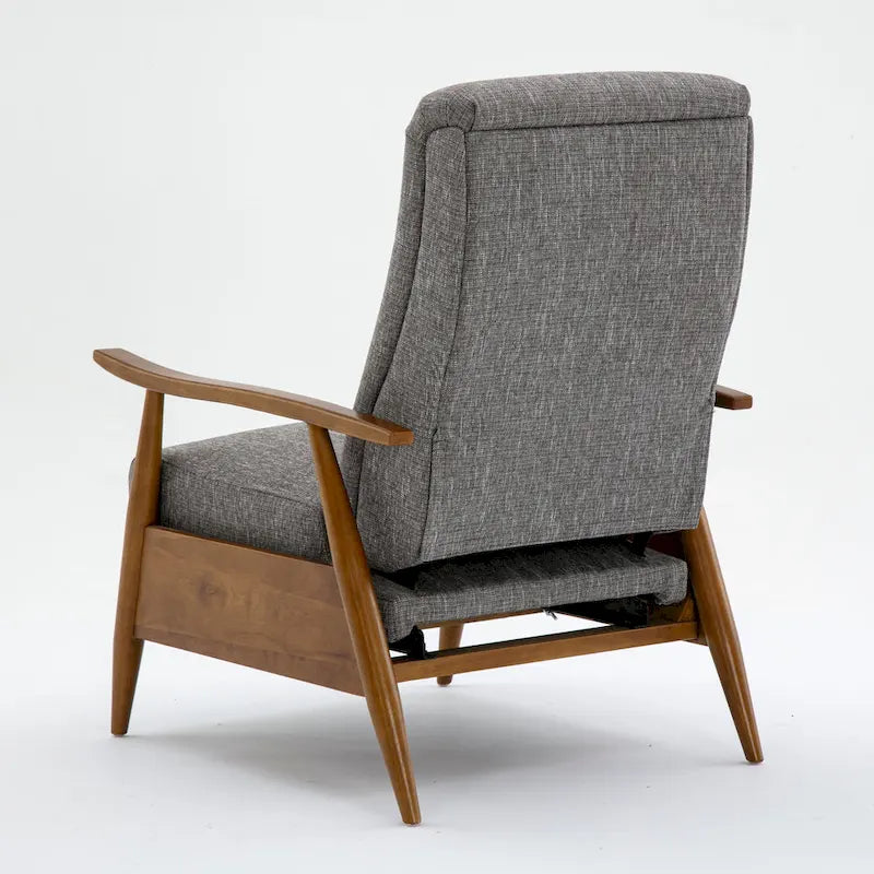 Fauteuil inclinable à dossier poussé en bois avec tissu haute performance par