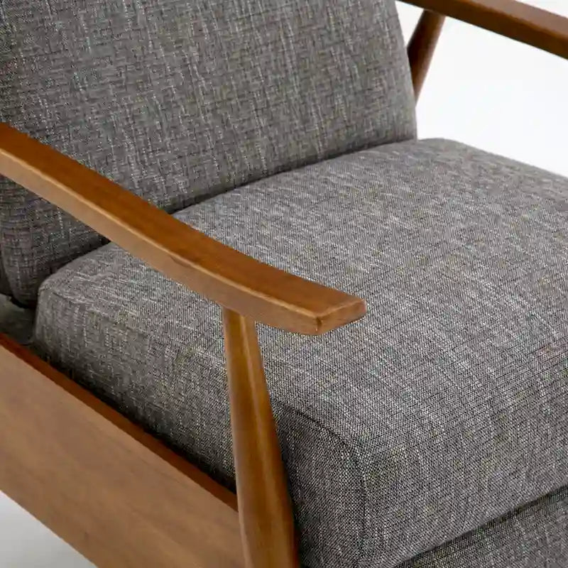 Fauteuil inclinable à dossier poussé en bois avec tissu haute performance par