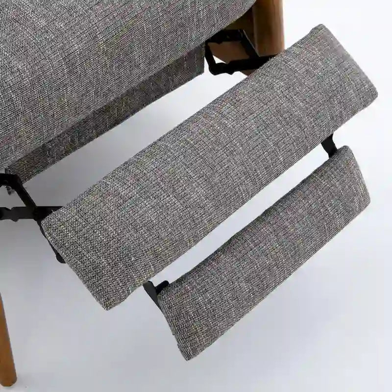 Fauteuil inclinable à dossier poussé en bois avec tissu haute performance par