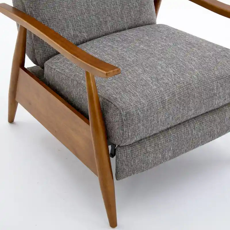 Fauteuil inclinable à dossier poussé en bois avec tissu haute performance par