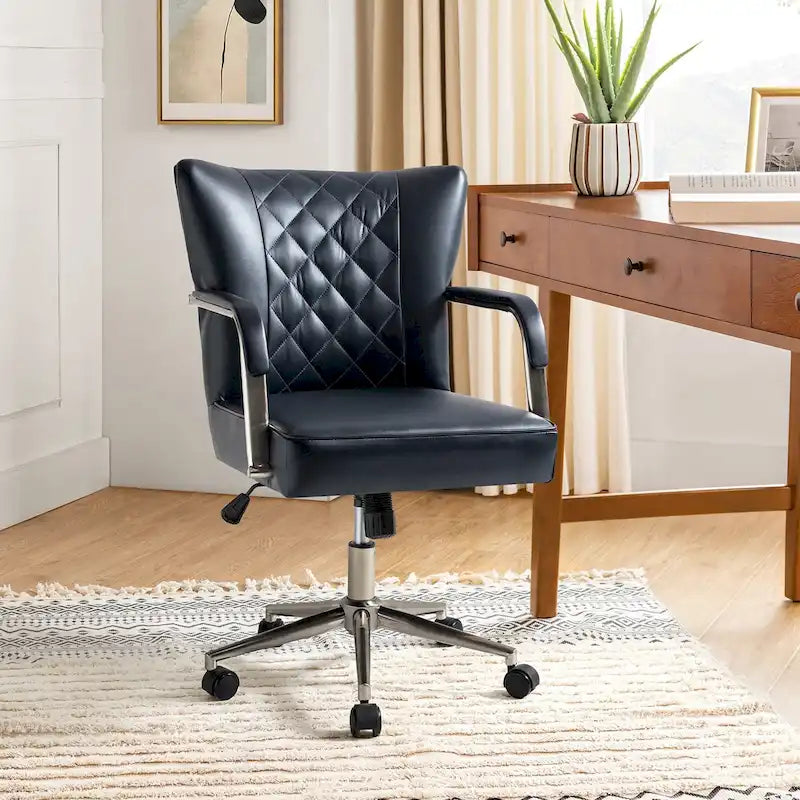 Chaise de bureau moderne pivotante et réglable en hauteur, capitonnée de diamants, par
