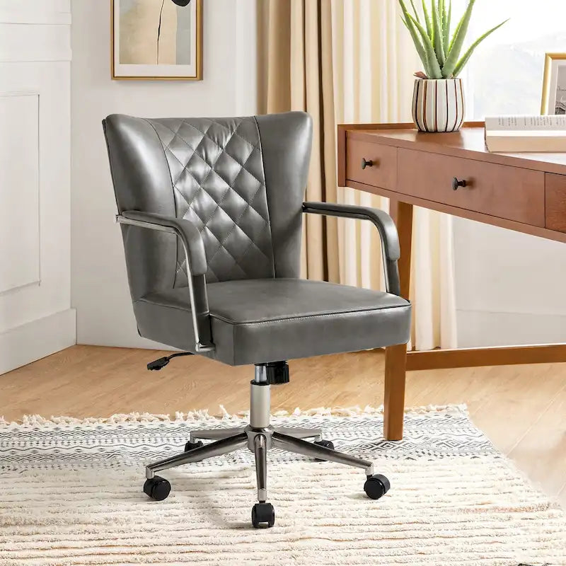 Chaise de bureau moderne pivotante et réglable en hauteur, capitonnée de diamants, par